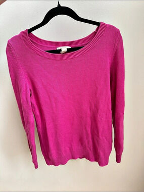 Banana Republic Sequin Elbow Patch Sweater Pink